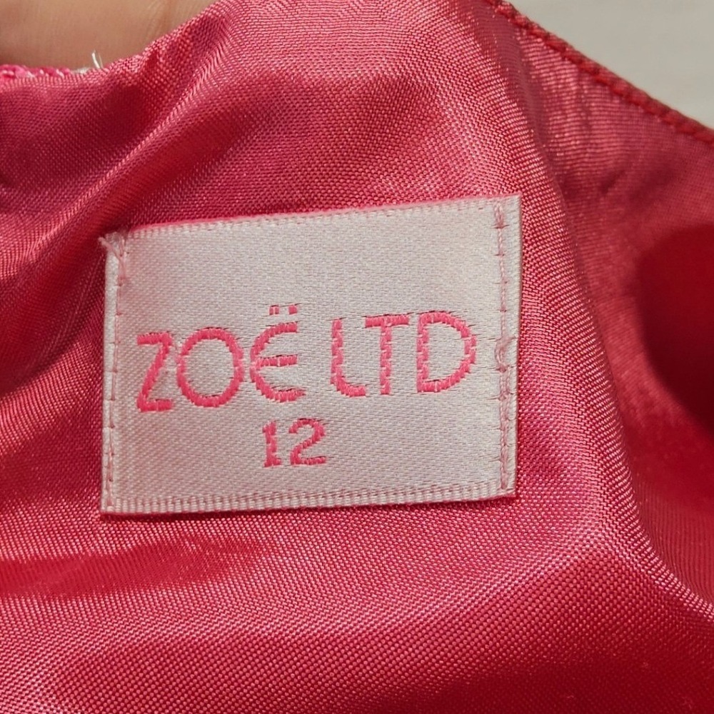 Zoe Ltd Dress Kids Size 12 Pink Abstract Floral Rosette Sleeveless Party Formal - Picture 8 of 9